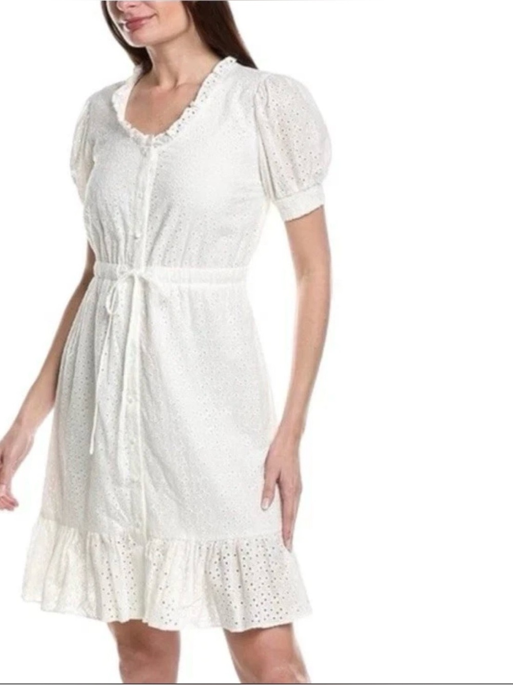 Nanette Lepore White Eyelet Mila Dress‎ Women’s Size 12
